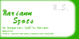 mariann szots business card